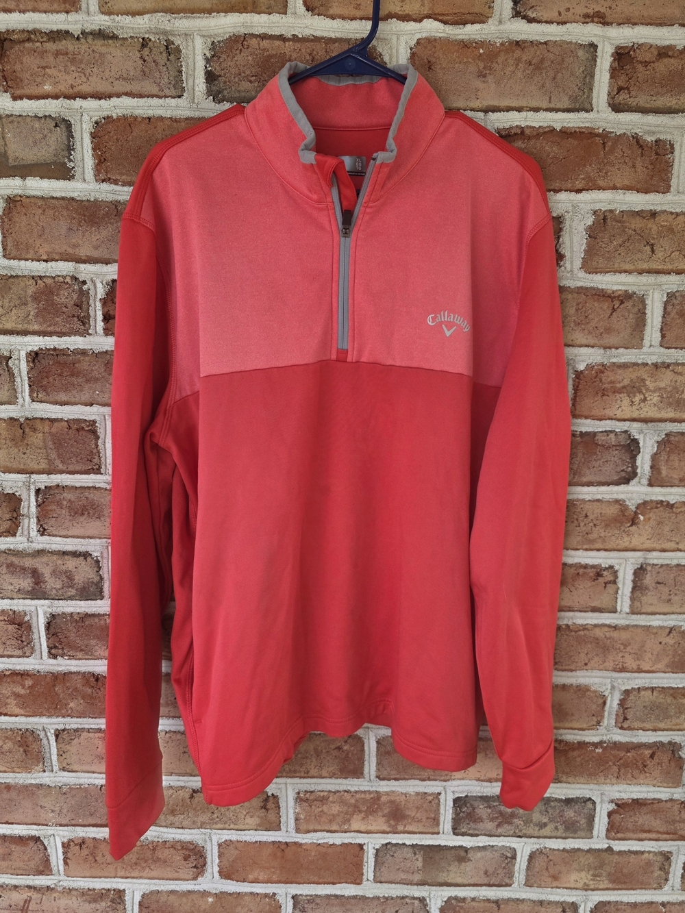 Callaway Coral Red Quarter-Zip Pullover